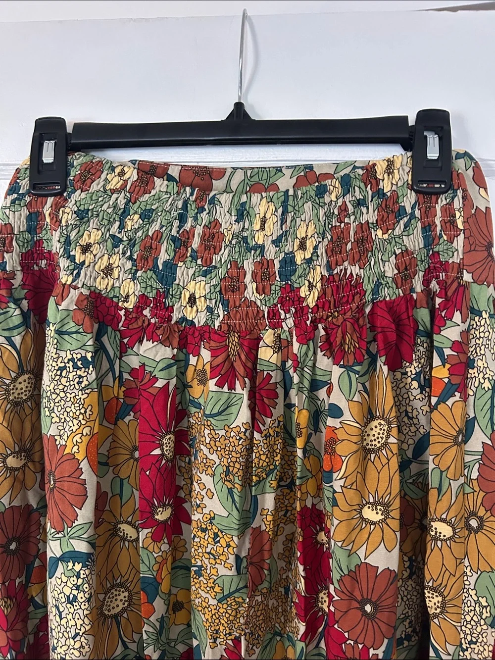 NATURAL LIFE Retro Floral Maxi Skirt in Red, Yellow & Green - Picture 8 of 12